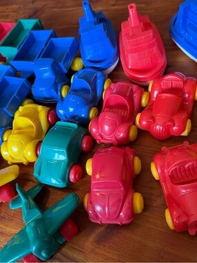 Lot of 21 Vintage Viking Toy Vehicles Sweden Montessori